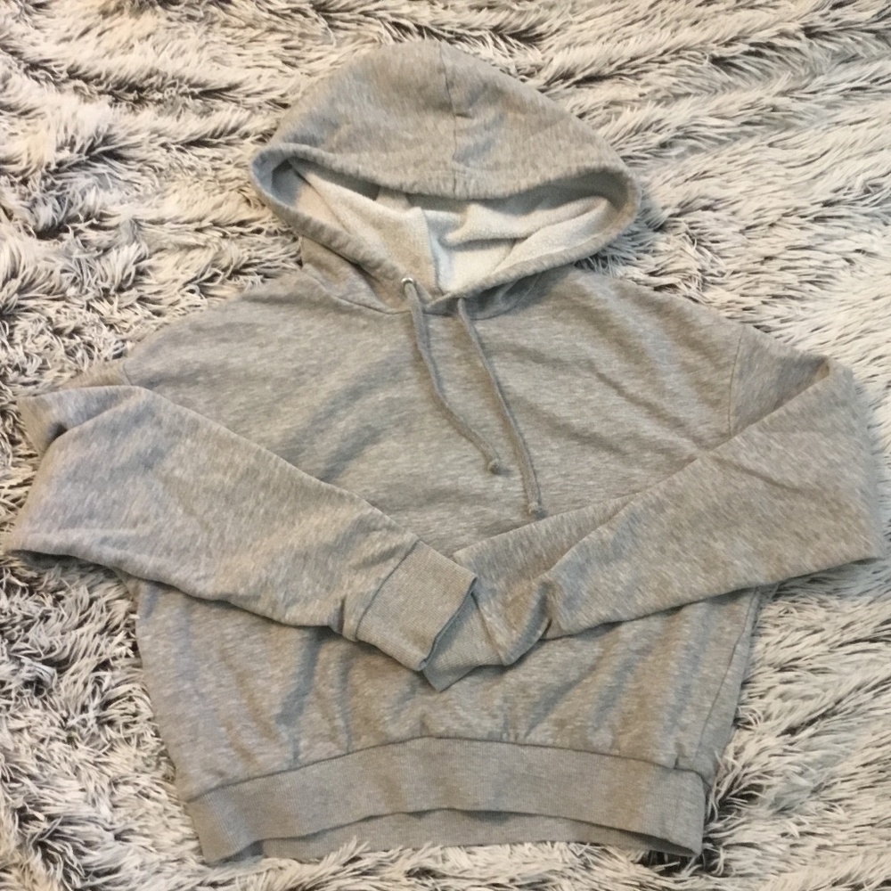 H&M Grey Cropped Hoodie